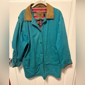 Woolrich teal Aztec chore barn vintage cotton jacket coat women’s size l large